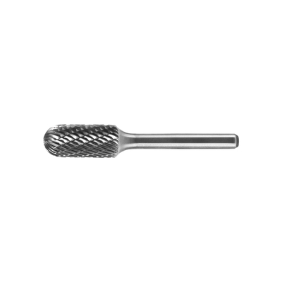 A forma do cilindro com cabeça redonda da extremidade do raio cortou para as rebarbas polonesas de aço do carboneto do metal de madeira