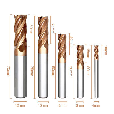 Bom preço. HRC55 alcance longo dourado Endmill 4 ao moinho de extremidade do carboneto on-line