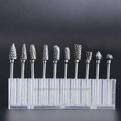 Bom preço. Conjunto de 10 peças de brocas rotativas de carboneto de tungstênio de haste de 3mm com corte duplo para polimento e perfuração de metal on-line