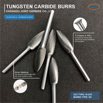 Bom preço. Brocas Rotativas de Carboneto de Tungstênio Sinterizado com Corte Duplo para Retificadoras e Polimento de Metal com Haste de 1/4