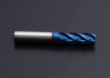 Pata longa de revestimento azul do comprimento do cortador da flauta da flauta 4 da flauta 3 do moinho de extremidade 2 do carboneto de tungstênio de 1/8 de polegada